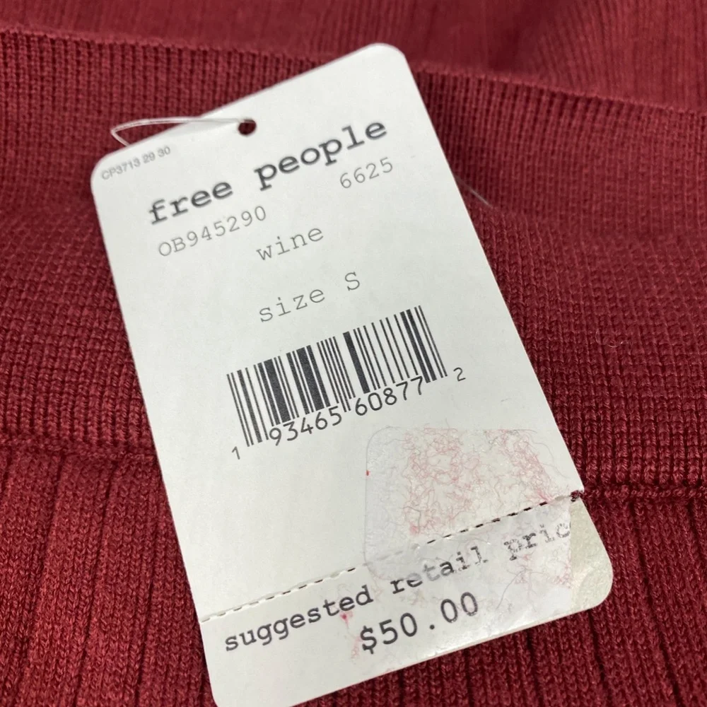 Free People Women's Mod Knit Wrap Skirt in Wine Small New with Tags